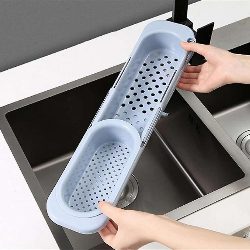 Kitchen Telescopic Sink Rack Shelf Expandable Kitchen Sink Organizers Sink Storage Basket Organizer
