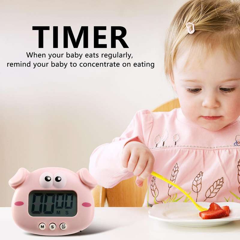Kitchen Timer 2 Pieces, Cute Cartoon Animal Countdown Timer, Digital Cooking Timer with Magnetic, La