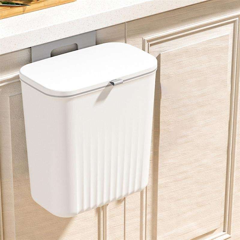 Kitchen Trash Can Household Cabinet Door Hanging Sliding Cover Storage Bucket Trash Can Wall-mounte