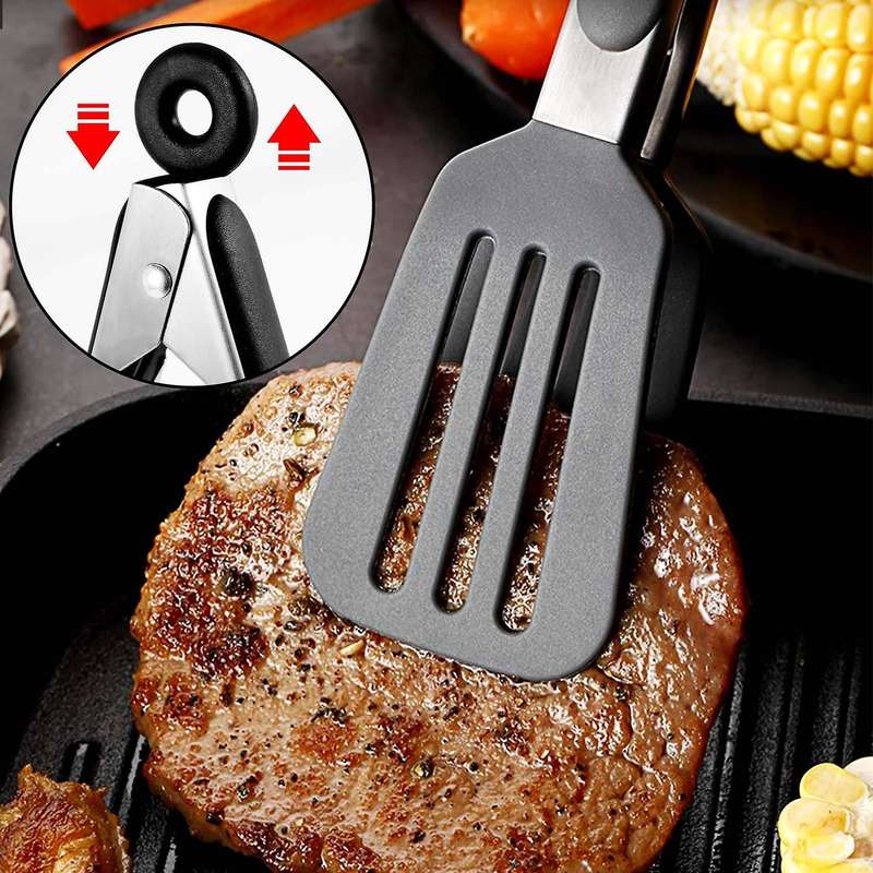 Kitchen Tongs,premium Stainless Steel Cooking Tongs with Silicone Tips, Non-slip Food Tongs for Co