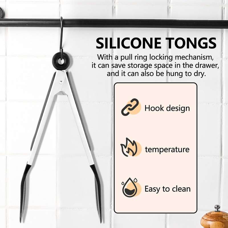Kitchen Tongs,premium Stainless Steel Cooking Tongs with Silicone Tips, Non-slip Food Tongs for Co