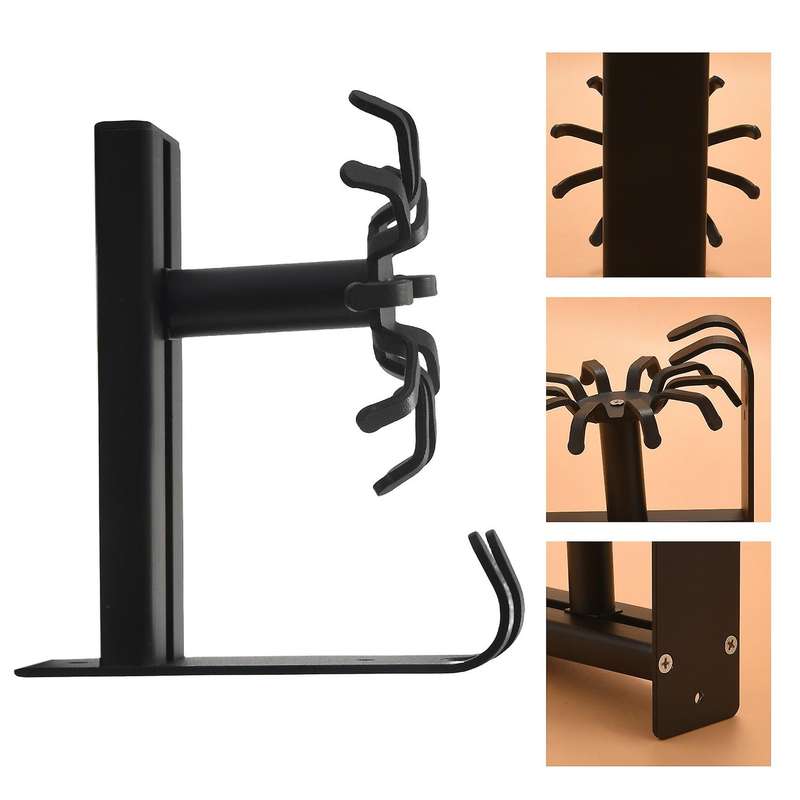 Kitchen Utensil Rack Wall Mounted, Pots and Pans Hanging Rack, Sliding Rail Rotating Pot Rack with 1