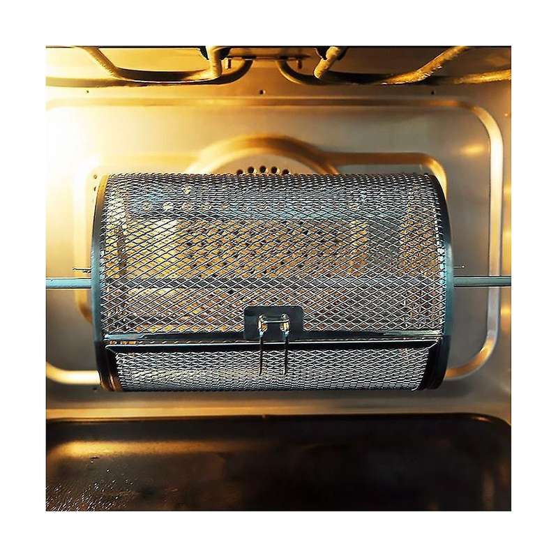 Kitchen Utensils Stainless Steel Bbq Rolling Grill Basket Rotisserie Basket Grill Accessory Oven Ca