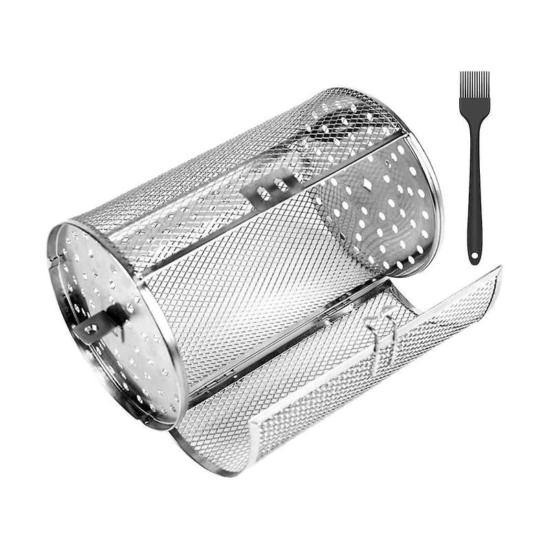 Kitchen Utensils Stainless Steel Bbq Rolling Grill Basket Rotisserie Basket Grill Accessory Oven Ca