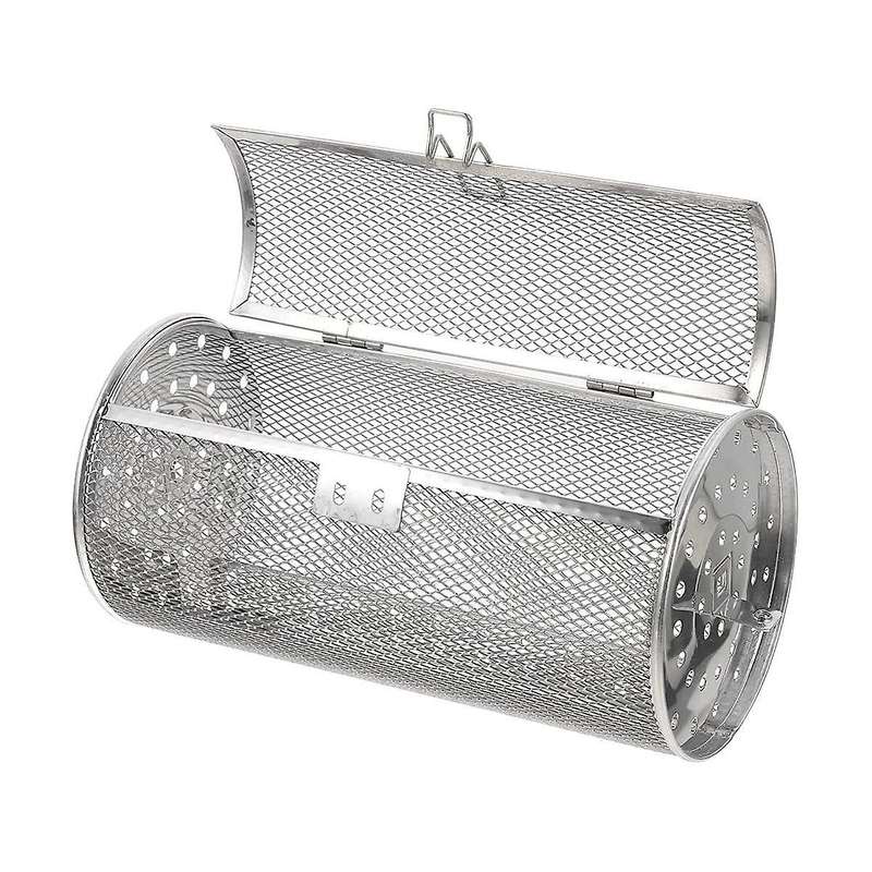Kitchen Utensils Stainless Steel Bbq Rolling Grill Basket Rotisserie Basket Grill Accessory Oven Ca