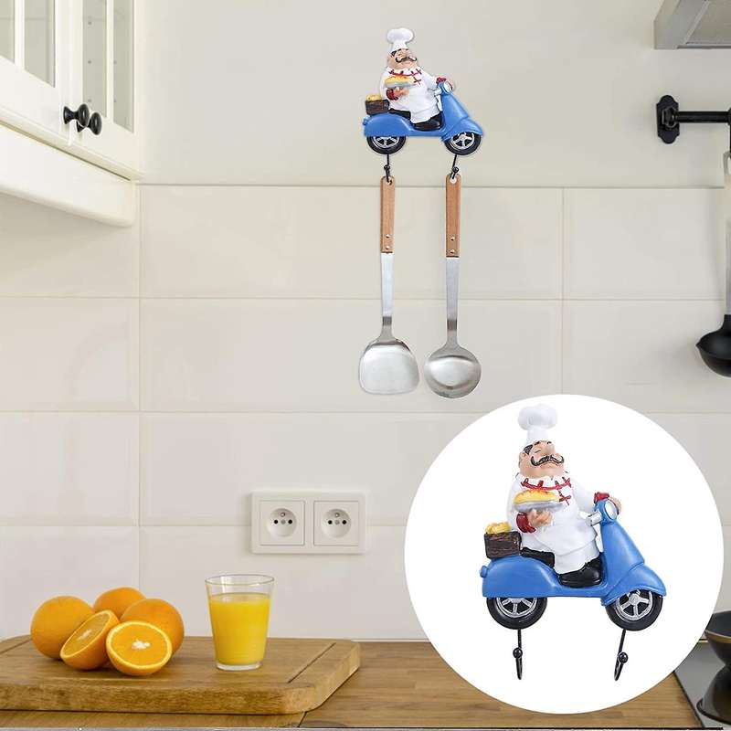 Kitchen Wall Hanging Decoration Kitchen Restaurant Bakery Decoration Chef with Bread Doll Wall Hook