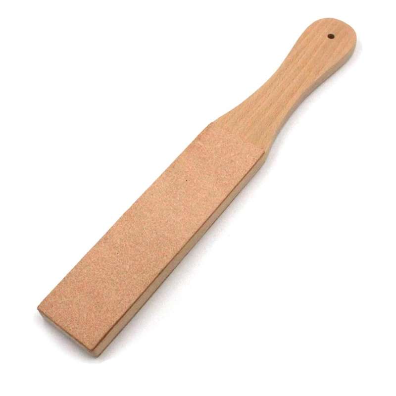 Knife Sharpener Wooden Handle Leather Sharpening Tools Handmade Razors Polishing Board and Polishing
