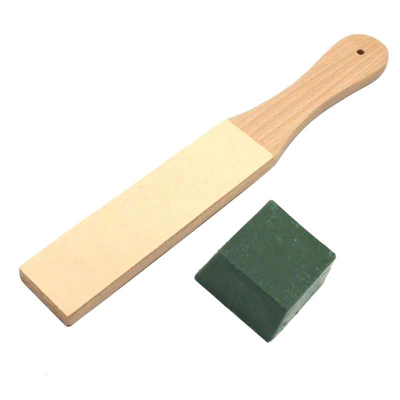 Knife Sharpener Wooden Handle Leather Sharpening Tools Handmade Razors Polishing Board and Polishing