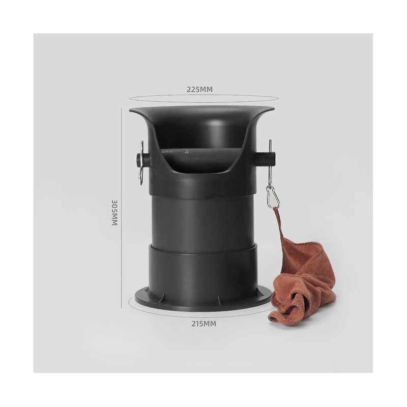 Knock Box for Espresso Grounds with Removable Non- Base, Coffee Grind Collection Dump Bin,black