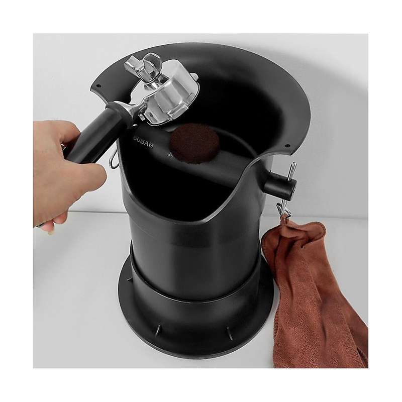Knock Box for Espresso Grounds with Removable Non- Base, Coffee Grind Collection Dump Bin,black