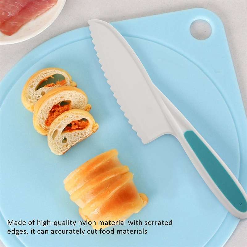 Knives for Kids 3-Piece Nylon Kitchen Baking Knife Set,Children's Cooking Knives Firm Grip, Serrated