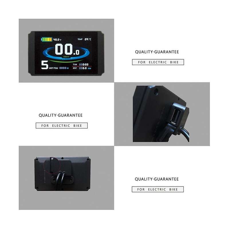 KT Electric Bicycle LCD Display 24V 36V 48V LCD8HU Bicycle Modified Lithium Electric Power with Com