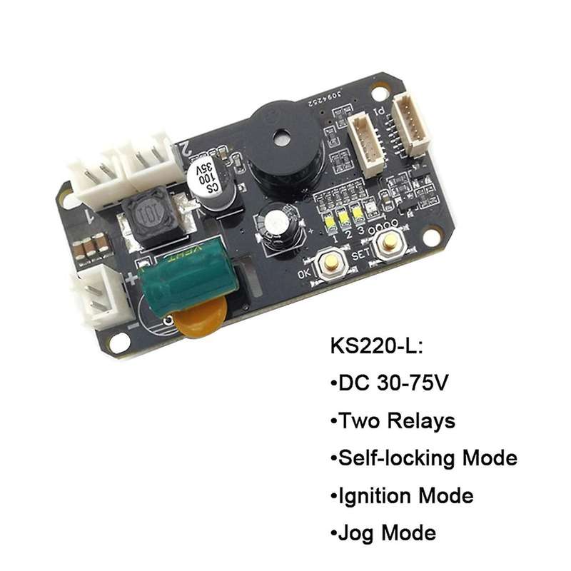 Ks220-l+r503 Dc30-75v 2 Relays Fingerprint Access Control Board with Self-locking/ignition/jog Mode