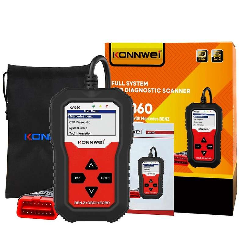 KW360 for Full-Function Car Vehicle Fault Scanner ABS Brake System Scanner Car Diagnose Tool Car OBD