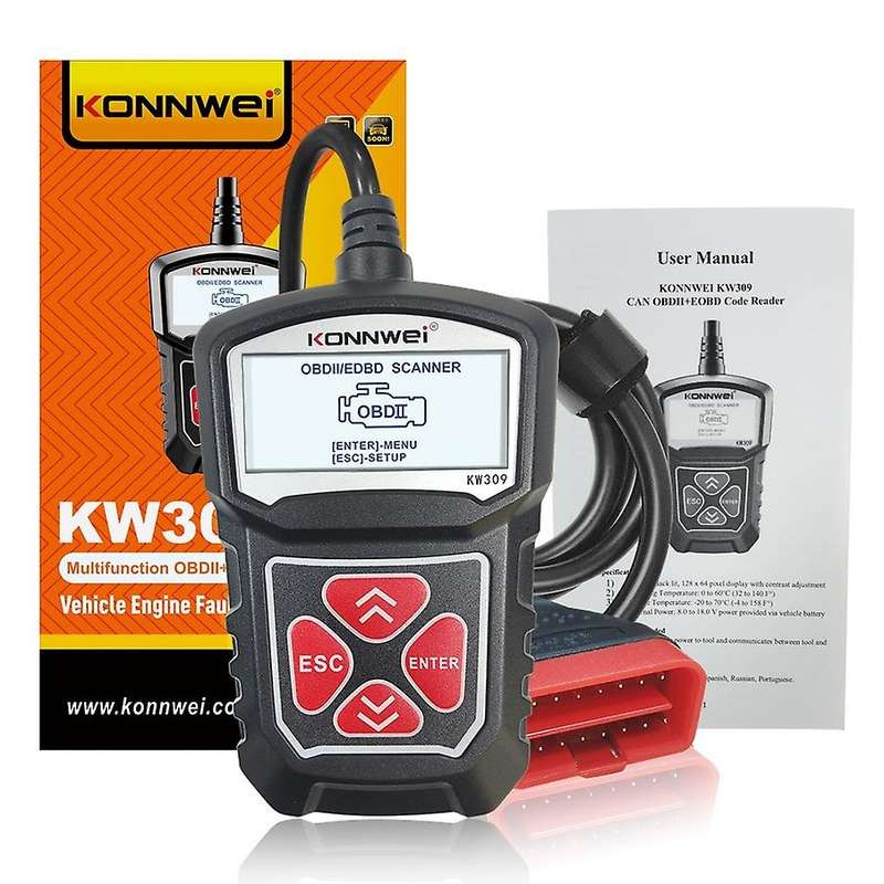 KW309 OBD2 Scanner Auto Car Diagnostic Tool OBDII CAN Scanner 12V