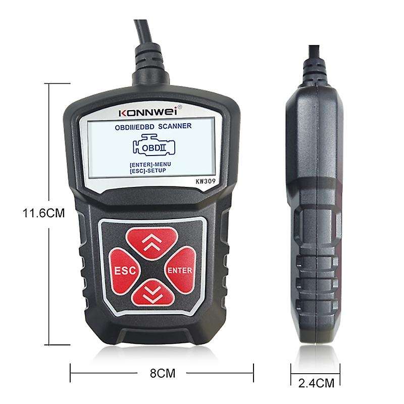 KW309 OBD2 Scanner Auto Car Diagnostic Tool OBDII CAN Scanner 12V