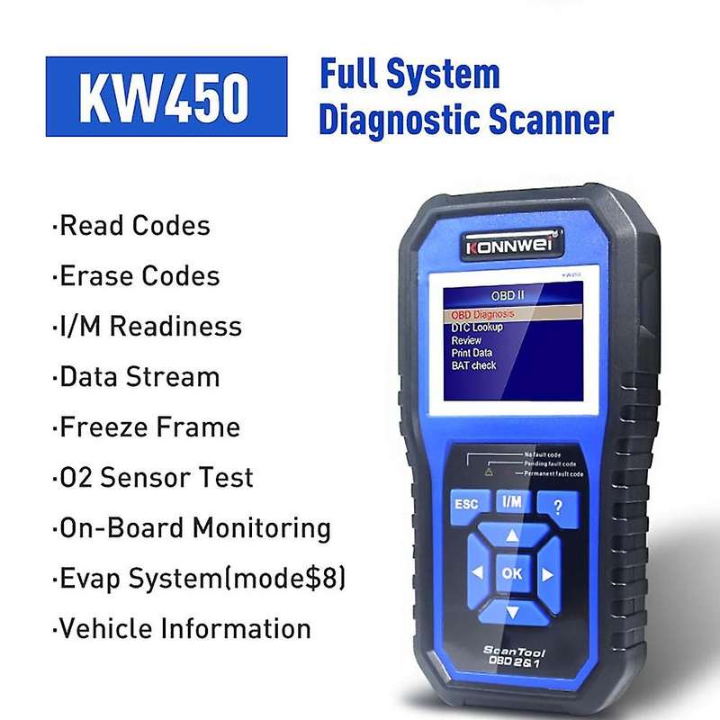 KW450 OBD2 Scanner Diagnostic Instrument for Series Car Scanner Diagnostic Tool Automotive Scanner C