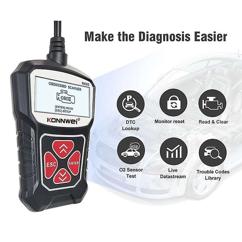 KW310 OBD2 Scanner for Auto Car Scanner Diagnostic Tool Automotive Scanner Car Tools 12V
