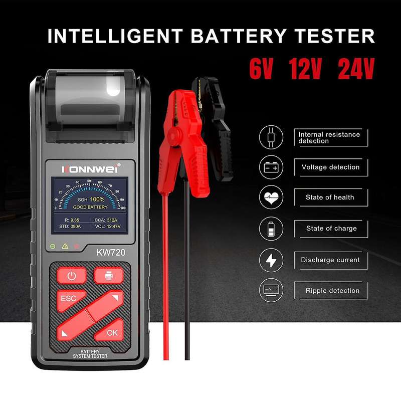 KW720 Car Battery Analyzer Battery Tester Battery Internal Resistance Tester with Printer