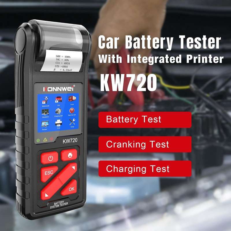 KW720 Car Battery Analyzer Battery Tester Battery Internal Resistance Tester with Printer