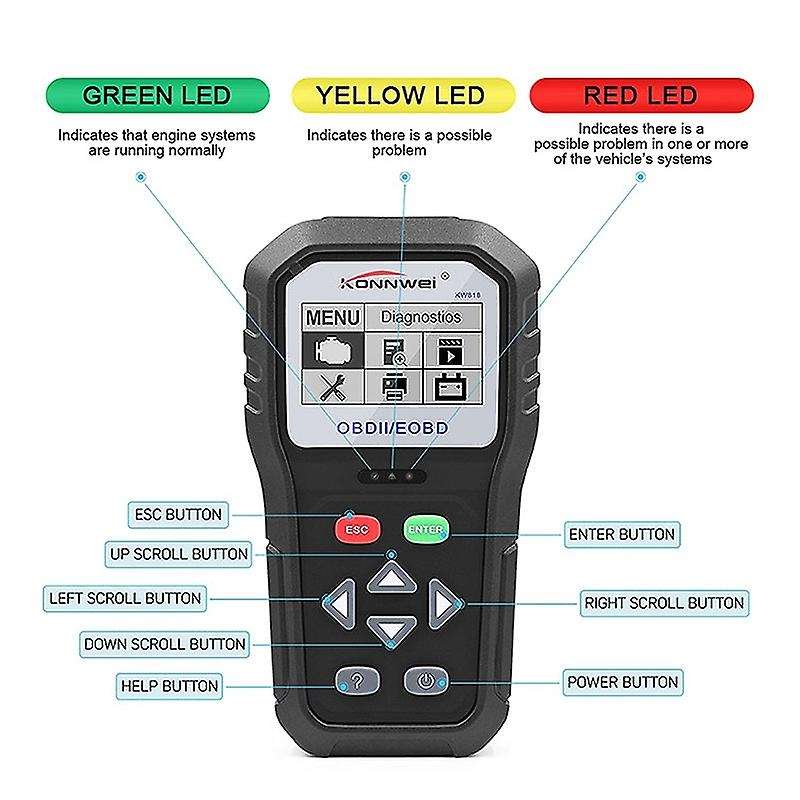 KW818 OBD2 Car Fault Diagnosis Instrument Scanner Universal Car Diagnostic Instrument