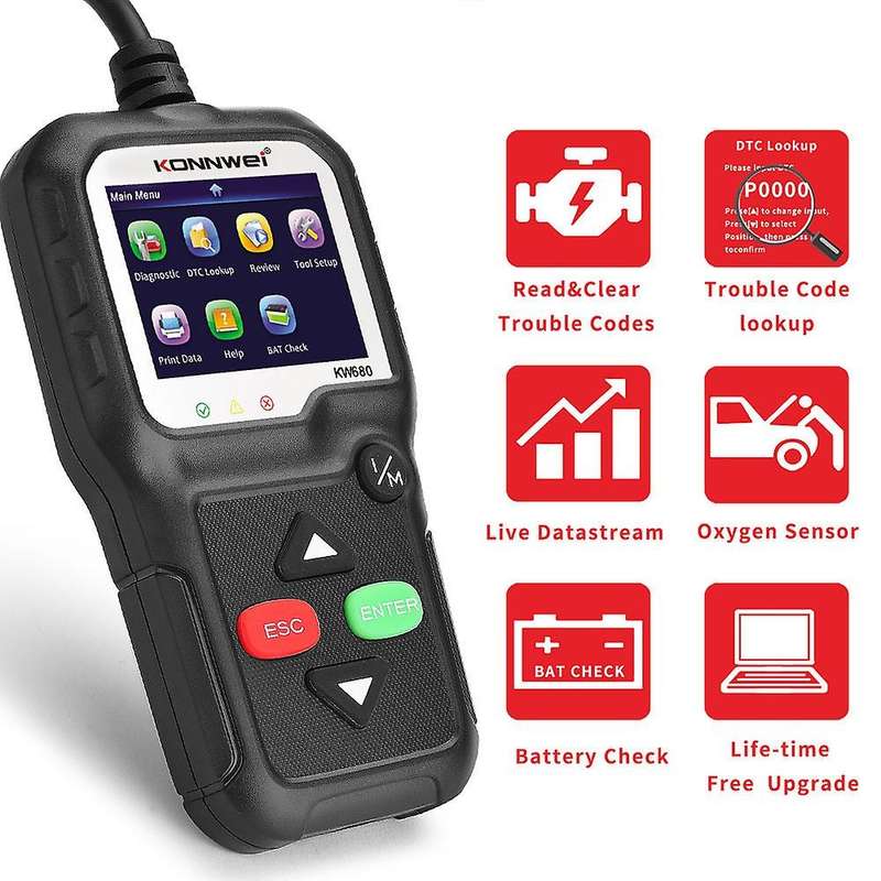 KW680 OBD2 Scanner OBD Car Diagnostic Auto Diagnostic Tool Read Clear Fault Error Codes OBD2 Automot