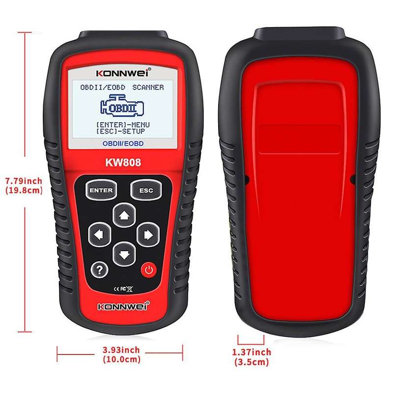 KW808 New OBDII OBD2 EOBD Car Automotive Engine Fault Code Reader Diagnostic Scanner 12V Black