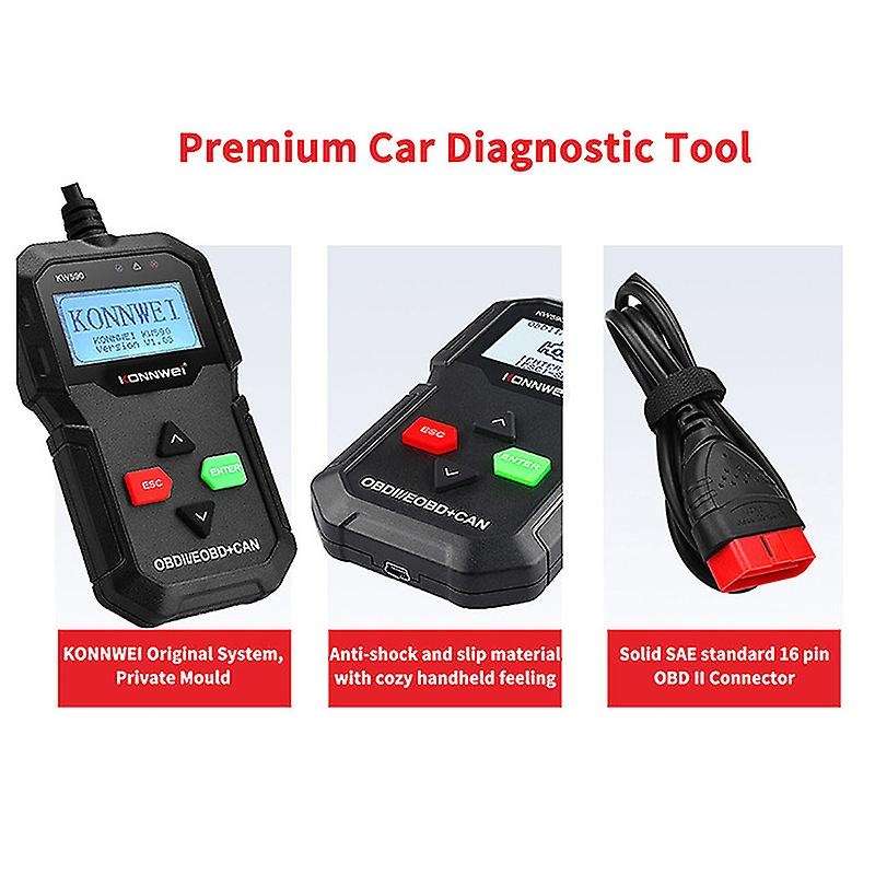 KW590 OBD2 EOBD Car Fault Diagnostic Scanner Car Universal Fault Detector