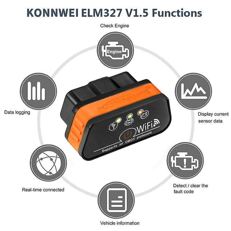 KW901 WiFi OBD2 EOBD Car Fault Scanning Diagnostic Instrument Decoder for Android IOS