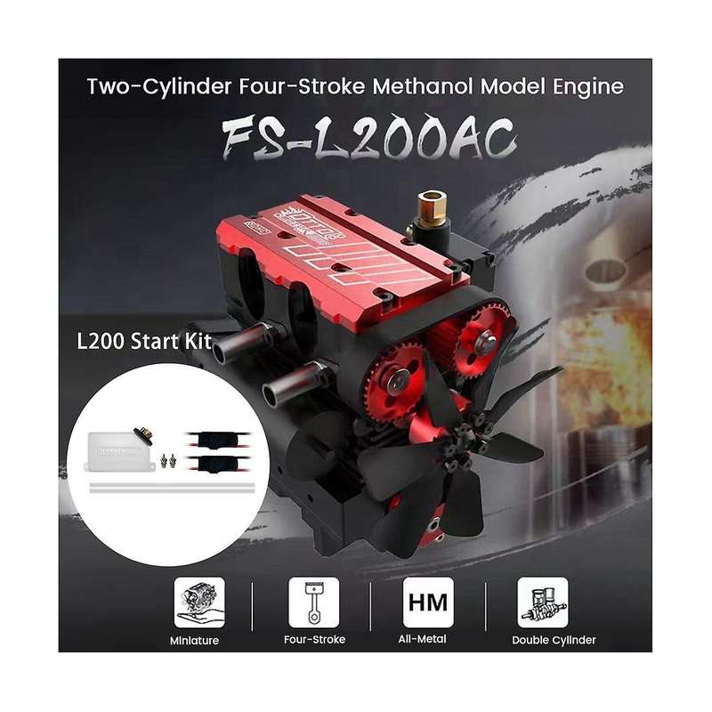 -l200ac- Engine+l200 Start Kit 4 Stroke Air Cooled Engine 7cc 4000-16500rpm Inline 2 Cylinder Engi