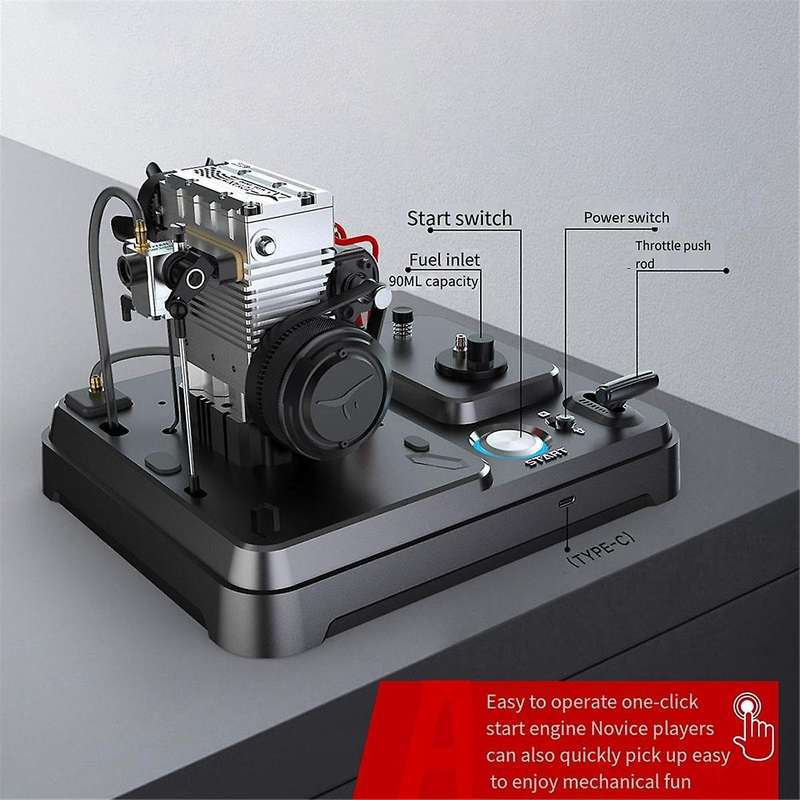-L200AC Air Cooled Engine Methanol Four Stroke Two Cylinder Engine Model Kit Assembly DIY -L200ACL-X