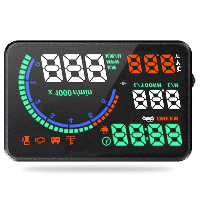 L8 HUD Head Up Display OBD 5.5 Inch Screen MPH/KM Vehicles Speed Warning System