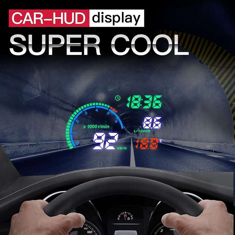 L8 HUD Head Up Display OBD 5.5 Inch Screen MPH/KM Vehicles Speed Warning System