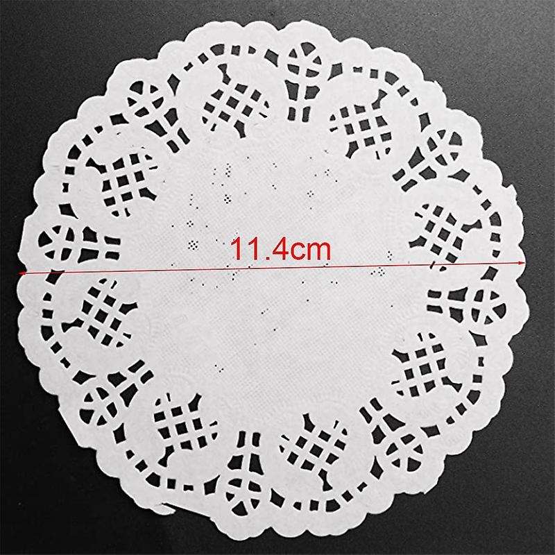 Lace Doilies Paper 100 Pcs,4.5 Inch Decorative Round Placemats,liners for Cake,desserts Baked Treat