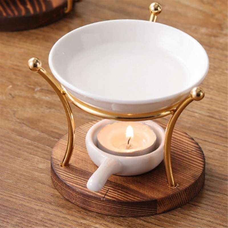 Lamp Stove Essential Oil Burner Ceramics Diffuser Iron Decoration Furnace Holder Office Wax Melt Fir