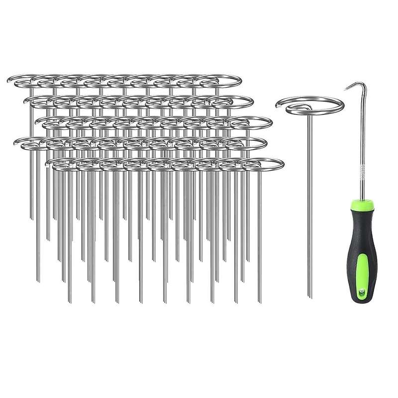 Landscape Staples 6in Rust-Resistant Galvanized Garden Staples Round Top Landscape Staples Ground Co