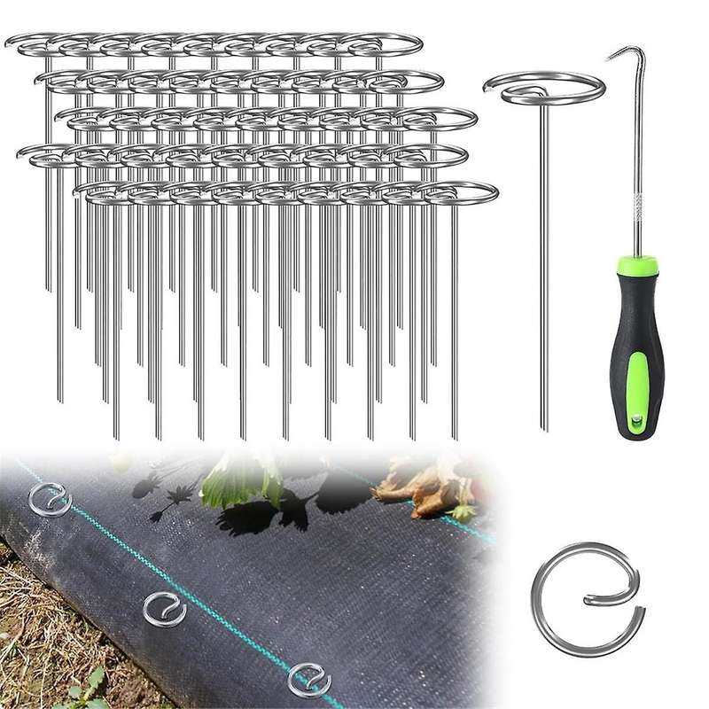 Landscape Staples 6in Rust-Resistant Galvanized Garden Staples Round Top Landscape Staples Ground Co