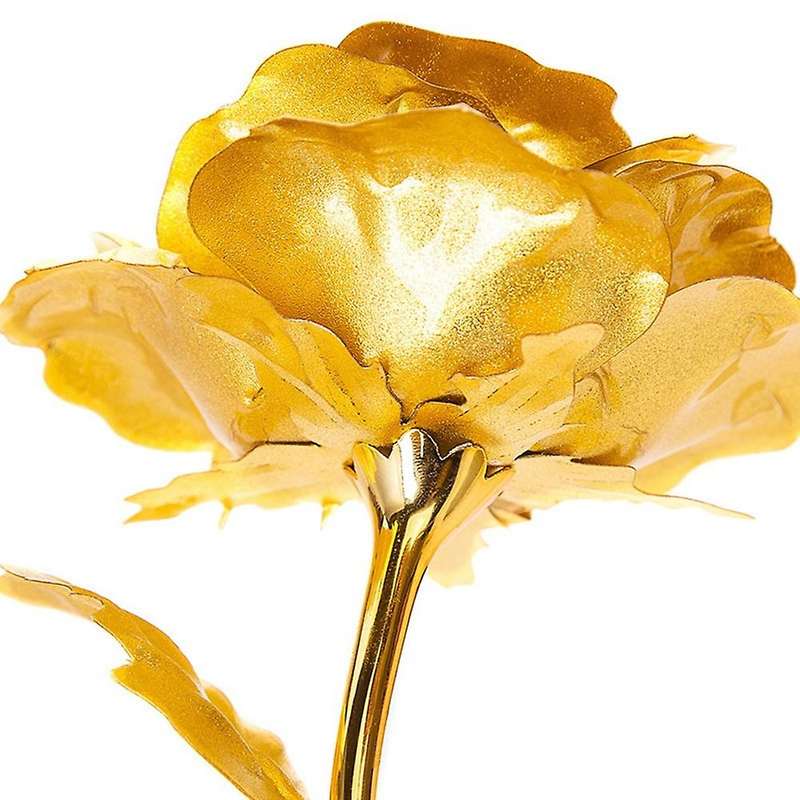 Large 24K Gold Plated Foil Rose Vase Ornament Tanabata Valentine's Day Gift