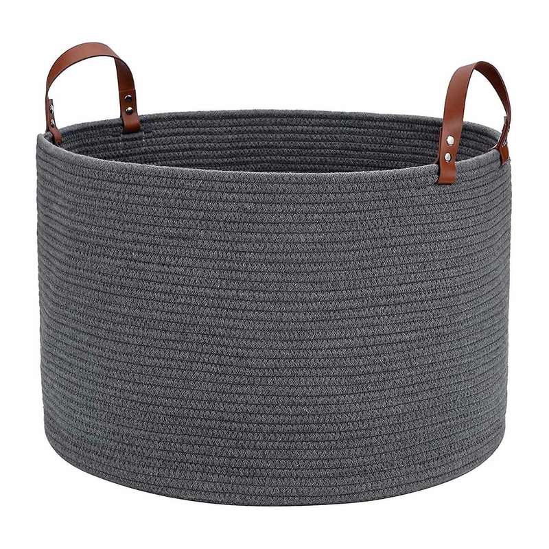 Large Basket for Blanket Storage Basket Bins for Organizing Cotton Rope Woven Laundry Hamper Living