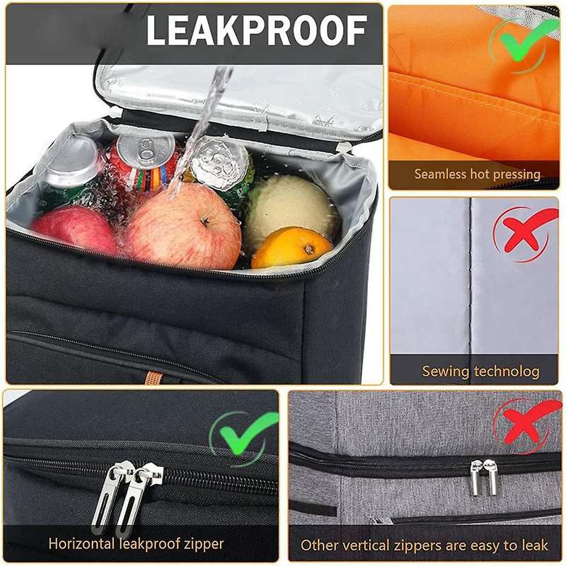 Large Capacity Backpack Freezer Leakproof Insulated Backpack Soft-Sided Bag Food Container for Trave