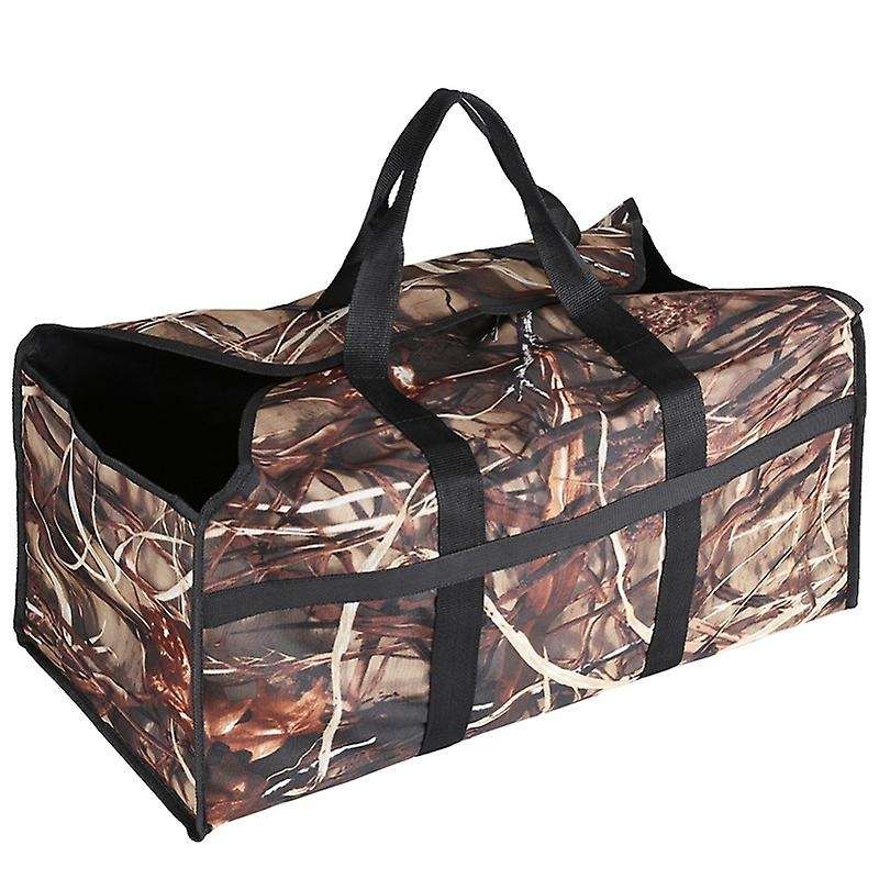Large Capacity Oxford Fabric Firewood Wood Bag Outdoor Camping Log Carrier Camouflage Portable Bag C