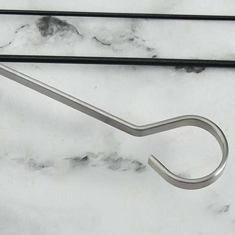 Large Flat Plate of Stainless Steel Flattened Meat String Signed for Outdoor Picnic BBQ Barbecue Ske