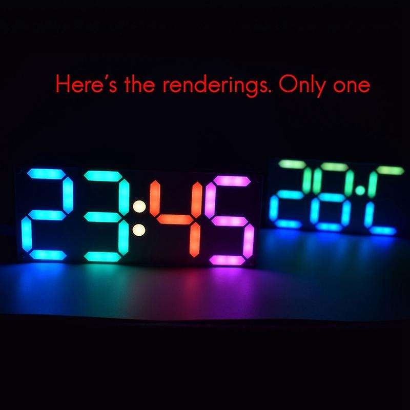 Large Inch Rainbow Color Digital Tube Clock Kit DS3231 Clock DIY Kit with Customizable Color Electro