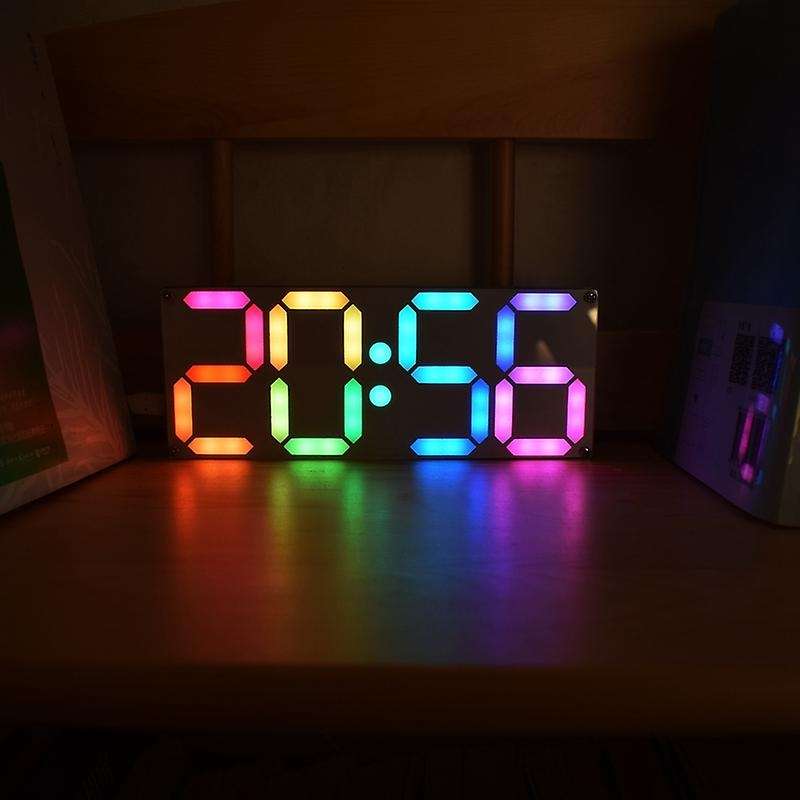 Large Inch Rainbow Color Digital Tube Clock Kit DS3231 Clock DIY Kit with Customizable Color Electro