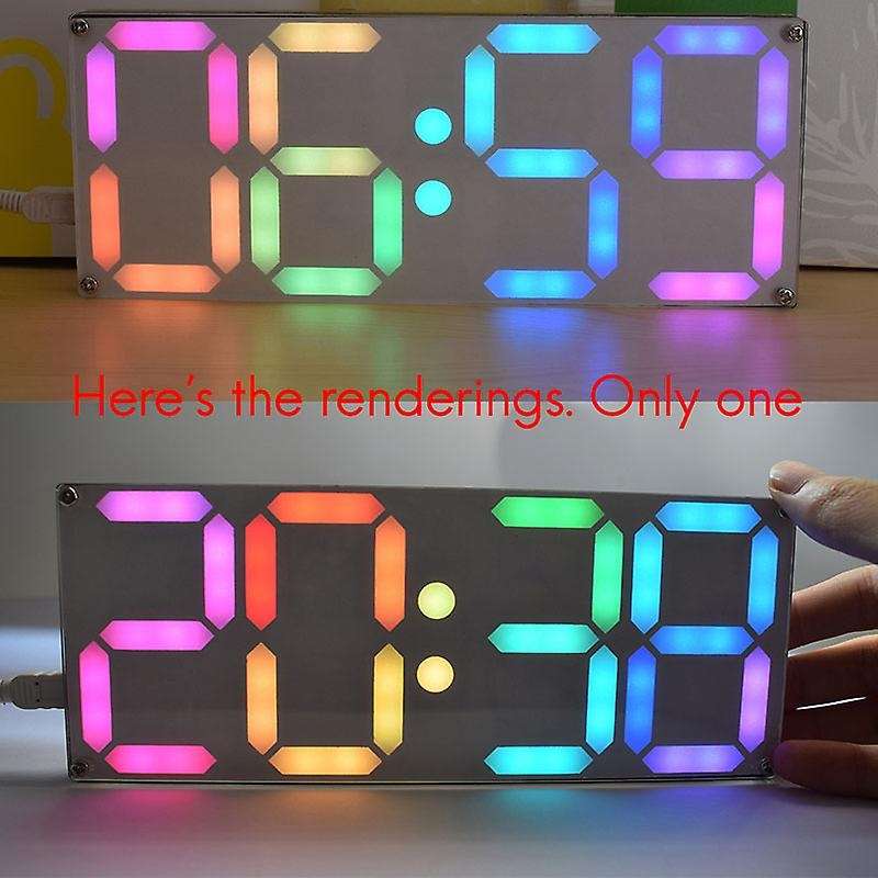 Large Inch Rainbow Color Digital Tube Clock Kit DS3231 Clock DIY Kit with Customizable Color Electro
