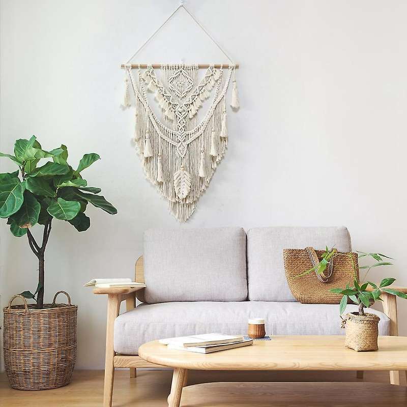 Large Macrame Wall Hanging Modern Woven Wall Tapestry Crochet Cotton Mural Rustic Wedding Backdrop B