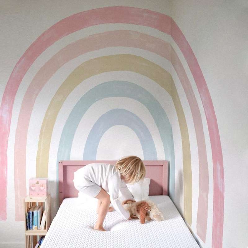 Large Rainbow Wall Sticker Ins Style Bedroom Sticker Children Room Sticker Colorful Rainbow Self-Adh