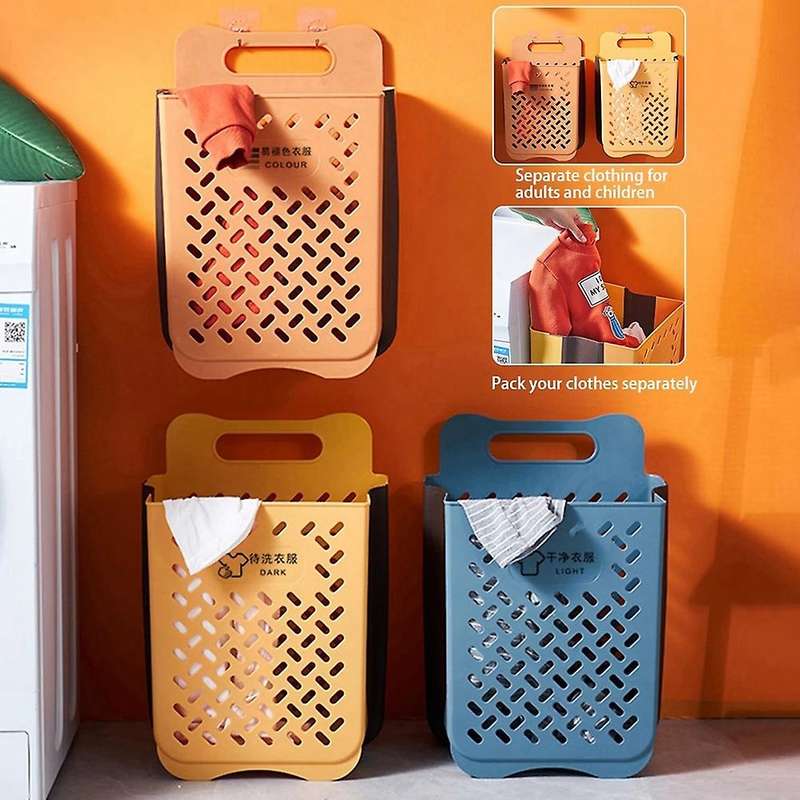 Large Portable Bathroom Folding Dirty Clothes Storage Basket Household Wall Hanging Punch-Free Laund