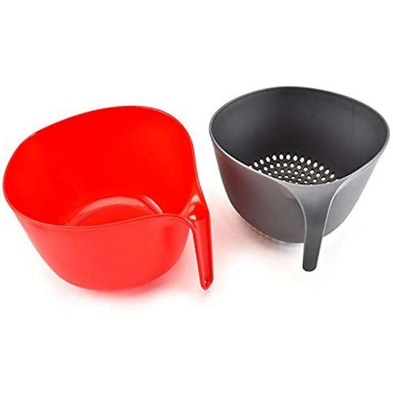Large Nest Washing Colander Bowl Sets & Food Strainers with Long Kitchen Plastic Washing Bowl and S