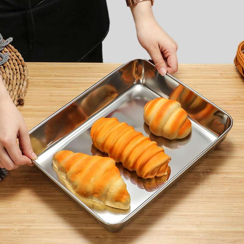 Lasagna 2, Rectangular Cake Deep Baking Sheet Pans Stainless Steel for Lasagna Cake